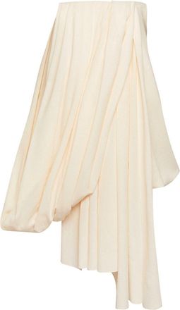 J.W.Anderson draped bustier dress - women - Polyamide/Wool/Elastane - 4 - Neutrals