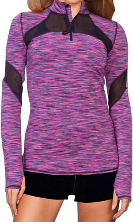 TLF Apparel Headline Mesh Panel Route Long Sleeve Top In Sangria