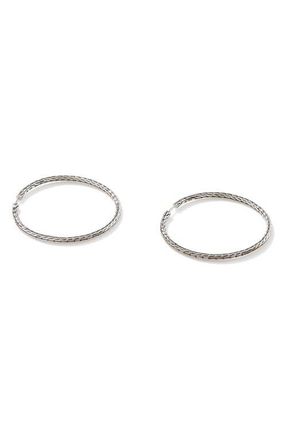 John Hardy Carved Chain Hoop Earrings, Silver, 50mm at Nordstrom
