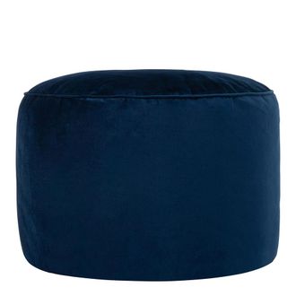 Icon Brand Puf reposapi&eacute;s redondo de terciopelo azul marino