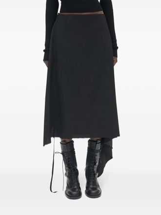 Ann Demeulemeester wrap asymmetric skirt - women - Wool - 34 - Black