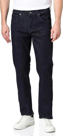 7 For All Mankind Jeans, Heren, Blauw, W40, Logo-Patch Straight-Leg Jeans