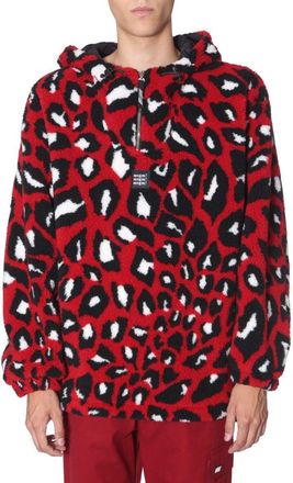 Msgm Abstract Leopard Print Oversized Shearling Jacket