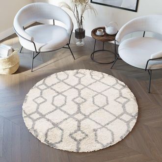 Tapiso Alfombra redonda de polipropileno en crema &oslash; 200 cm