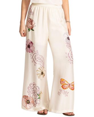 Johnny Was Rosabelia Silk-Blend Pant
