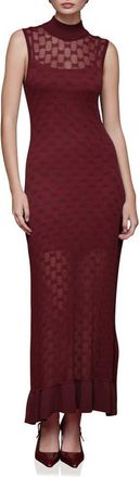 Avec Les Filles Mock Neck Midi Sweater Dress in Burgundy at Nordstrom, Size X-Small