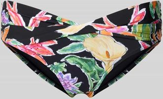 Seafolly Bikinihose mit floralem Muster in Black, Gr&ouml;&szlig;e 36
