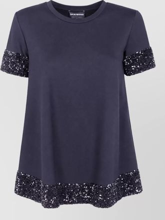 Emporio Armani sequined trim short-sleeve top