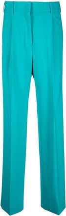 Msgm straight-leg wool trousers - women - Virgin Wool/Polyester/Spandex/Elastane - 44 - Blue
