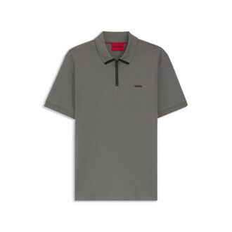 HUGO BOSS Contrast-logo polo shirt in cotton piqu&eacute;
