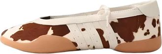 adidas (WMNS) adidas Tarkwondo Mei Cow Print Ballerina Shoes Aurora Coffee Cloud White Gum KJ0229