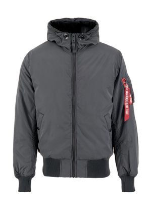 Alpha Industries Bomberjacke ALPHA INDUSTRIES MA-1 Hooded Reflective, Herren, Gr. S, schwarz, Obermaterial: 100% Polyester; Futter: 100% Nylon, Jacken Bomberjacke