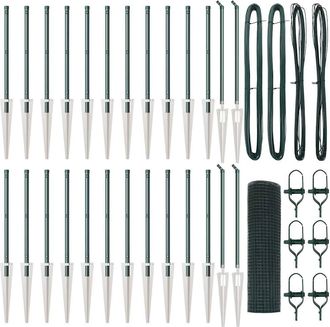 Berkfield Home Welded Wire Fence with 13 Spike Posts Green 0.4x50 m Steel