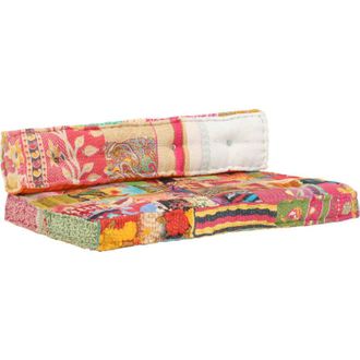 vidaXL Vidaxl - Coj&iacute;n Para Sof&aacute; De Pal&eacute;s Tela Multicolor Patchwork