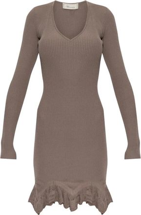 Blumarine Fitted Dress - Dames - Kleedjes - Beige - S - Polyester - Kleedjes