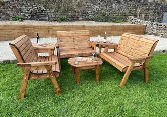 Charles Taylor Trading Six Seater Burghley Deluxe Set in Brown