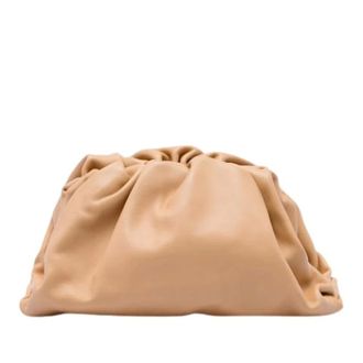 Bottega Veneta Pre-owned Lambskin Leather Pouch - Dames - Pre-owned - Beige - Maat: ONE Size Leer