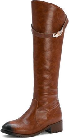 Generic Womens Knee High Riding Boots with Flat Heel, Versatile for Work and Daily Use,Yellow,5.5 UK