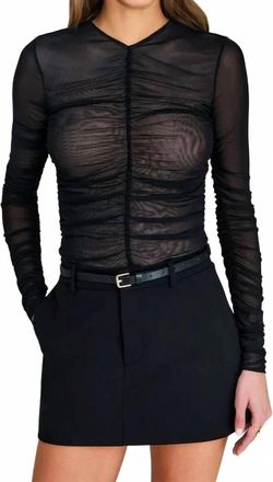 SER.O.YA Eirlys Mesh Top In Black/nude