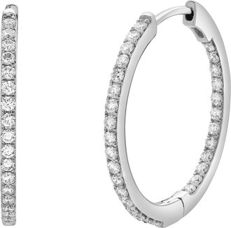 LuvMyJewelry Sylviana Sleek Inside Out Hoop Earrings in 14K Gold