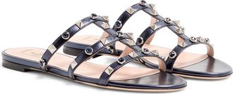 Valentino Garavani Rockstud Slide Sandal in Navy at Nordstrom, Size 8.5Us