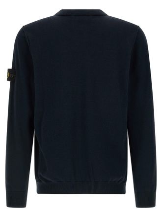 Stone Island Organic Cotton Crew Neck Sweater - Navy