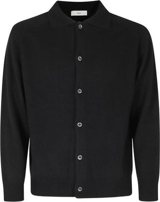 Dunst Truien & Vesten, Heren, Zwart, S, Wol, Gebreide Cardigan met Kraag