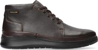 Mephisto Donkerbruine Leren Heren Enkellaars - Heren - Veterlaarzen - Bruin - 44 EU - Leer - Schoenen