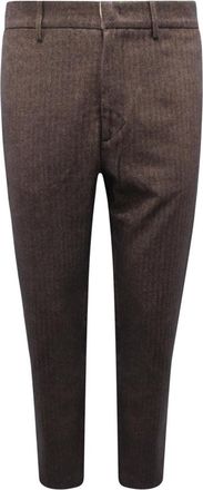 Brooksfield Winterbroek Mini Patroon Katoen - Heren - Slim Fit Broeken - Bruin - 4XL - Katoen - Broeken