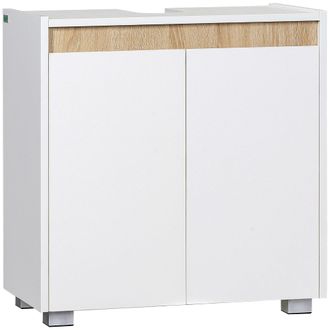 Kleankin Modern Bathroom Sink Cabinet - Floor Standing Under Sink Cabinet White | TJ Hughes