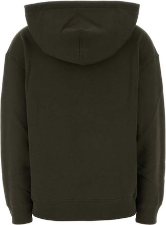 Jil Sander Womens Cotton Hoodie Green Sweater