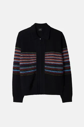 Paul Smith PS STRIPES ZIP CARDIGAN Size: XXL, colour: NAVY