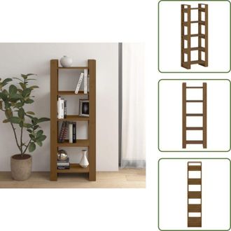 vidaXL The Living Store Libreria/Divisorio Marrone ambra 60x35x160 cm Legno Massello - Divisorio