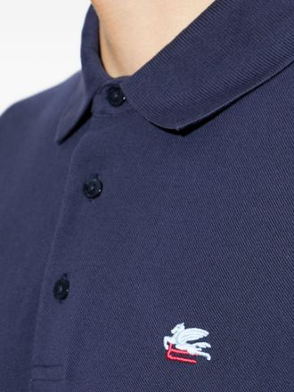 Etro Logo-Embroidered Cotton Polo - Navy