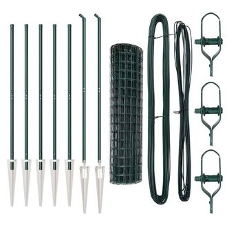 Berkfield Home Euro Fence with 7 Spike Posts 1x10 m Galvanised Steel Green