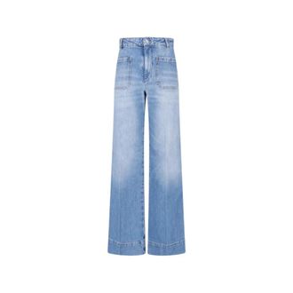 Victoria Beckham Alina Stretch Jean - female - Victoria Beckham - Wide Jeans - Blue - W25 - Jeans