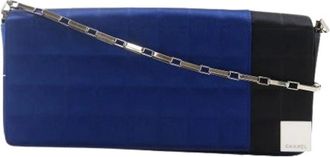 Chanel Pre-owned Satijnen Clutch - Dames - Vintage Clutch - Blauw - ONE Size - Satijn - Vintage