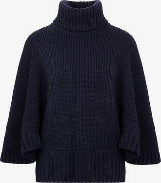 Chlo&eacute; Dicker Cape-Pullover aus Wolle und Kaschmir mit Rollkragen