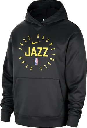 Nike Utah Jazz Spotlight Nike Mens Dri-FIT NBA Pullover Hoodie in Black | FV1695-010