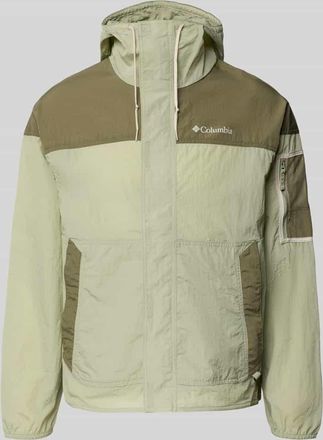 Columbia Windbreaker mit verdecktem Rei&szlig;verschluss in Oliv, Gr&ouml;&szlig;e XXL