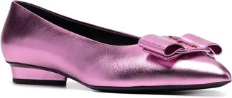 Ferragamo Viva Bow Leather Ballet Flat