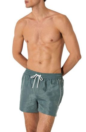 Reiss Breeze Piped Nylon Swim Trunks in Sage Green at Nordstrom, Size Xx-Large