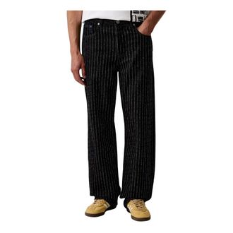 Karl Lagerfeld Jeans, Heren, Zwart, W31, Katoen, Pinstripe Relaxed Jeans