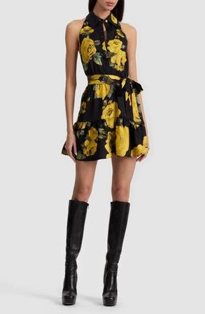 Alice & Olivia Miranda Floral Tiered Minidress in Rosehips at Nordstrom Rack, Size 14