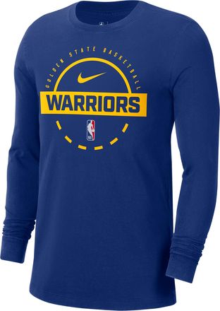 Nike Golden State Warriors Nike Mens NBA Practice Long-Sleeve T-Shirt in Blue | HQ9814-495