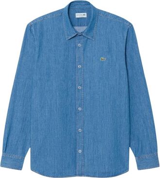Lacoste Regular Fit Lightweight Denim Shirt - Heren - Spijkeroverhemden - Blauw - M - Denim - Overhemden