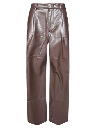Andamane Sasha Boyfriend Faux-Leather Straight-Leg Pants