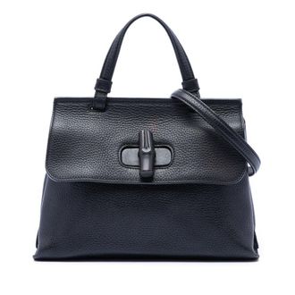 Gucci Pre-owned Gucci Small Calfskin Bamboo Daily Satchel Ladies LXDIT4MKO98M7VBV