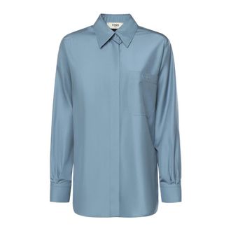Fendi Shirts - female - Fendi - Shirts - Blue - 2XS - Blouses & Shirts