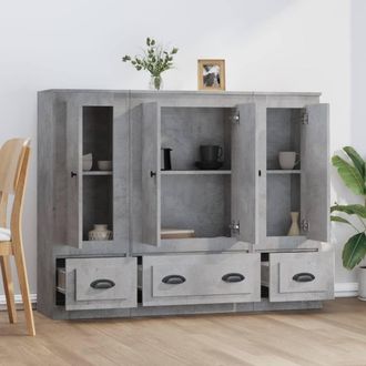 Berkfield Home Highboards 3 pcs Concrete Grey Engineered Wood